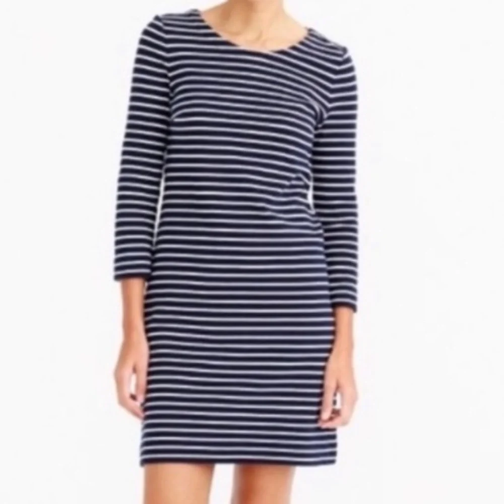 J. Crew Dress Maritime Navy White Striped Cotton Womens Size XS